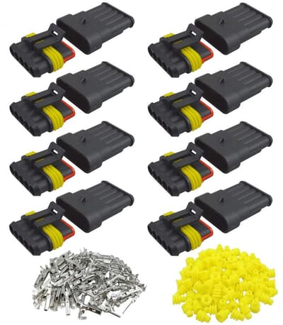 Dailygoody - 8 Set 5 Pin Waterproof Car Electrical Connectors - Waterdichte connectoren - Ideaal voor voertuigen - Zwart - Plug en socket kit - G