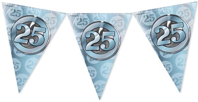 Vlaggenlijn 25 jaar getrouwd | Set á 3 stuks | 10 meter | Dubbelzijdig