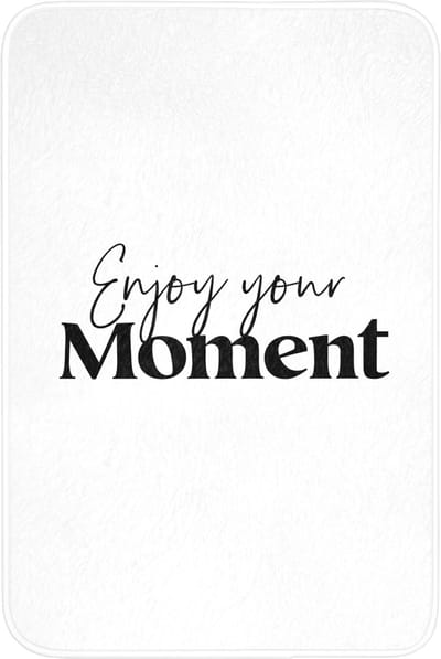 Badmat 60x90 cm - Antislip - Quotes - Enjoy your moment - Wit - Spreuk - Badmatten voor badkamer - Badkamermat - Douchemat - Badkamer mat