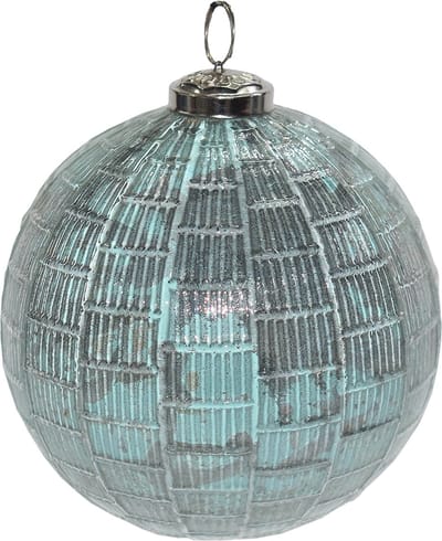 Clayre & Eef Kerstbal Overig Ø 12 cm Turquoise Glas Kerstballen