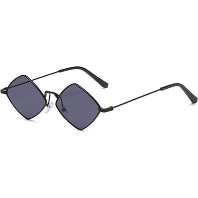 Lunettes de soleil tendance individualistes à monture fine en alliage, pour voyage, plage, protection UV, mode vintage, forme losange, lunettes UV400
