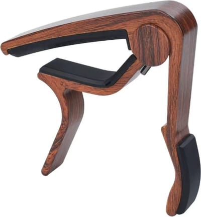 Scoby - Luxe Aluminium Gitaar Capo - Capodaster voor Akoestische & Elektrische Gitaar - Ukelele - Deluxe Hout Look