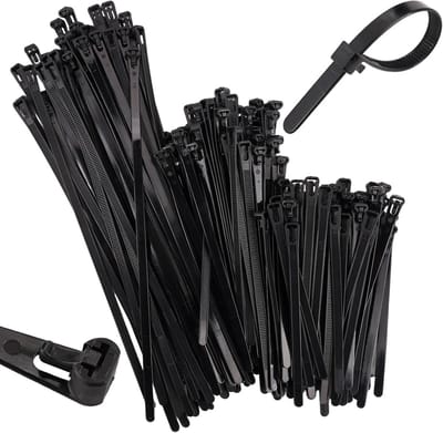 150x Zwarte Kabelbinders Set - UV-Bestendig & Ultra Sterk - Diverse Maten (150/200/300mm) voor Kabelbeheer