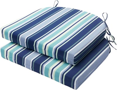 Tuinkussen Set - Buitenstoel Kussens - Comfortabel Zitten - Waterafstotend Polyester - 48x40x50 cm - Gestreept