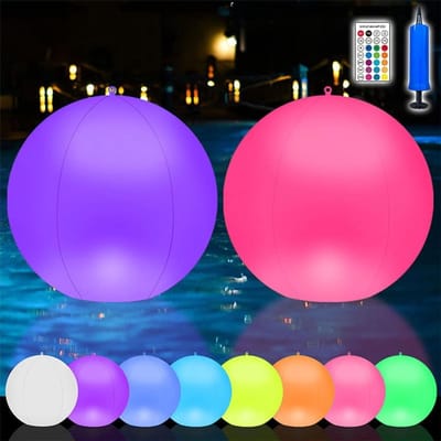 Zwevende Solar Ball Lamp voor Zwembad - Set van 2 - 34 cm LED Verlichting voor Buiten, Tuin en Feestjes met 16 RGB Kleuren