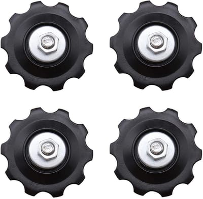 Dailygoods- Jockeywielen 10T - Fiets Katrol Wiel Kit - Universeel voor 5/6/7/8 Versnellingen - Slijtvast - Bevestigingsbout/Moer - 37x18mm - Fietsrol