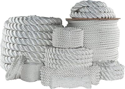 Gedraaid Nylon Touw - Robuuste Lijn - Zware Belastingen - All-weather Materiaal - 1/2 Inch x 25 Voet - Wit