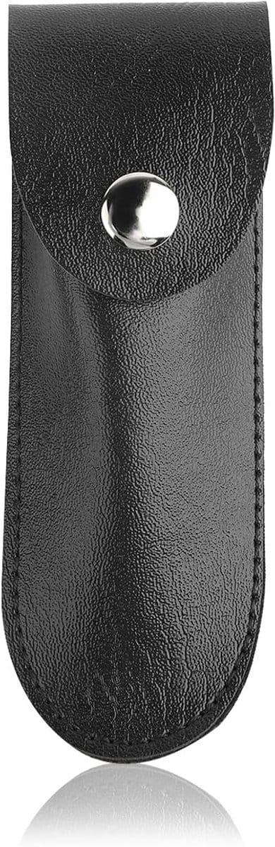 Leren hoes voor kurkentrekker en flessenopener, handige opslag voor wijnaccessoires en bartools, 5.9 x 2" (Zwart)