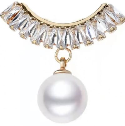 Kraagspeld synthetische parel goudkleurig glas - Charme Bijoux