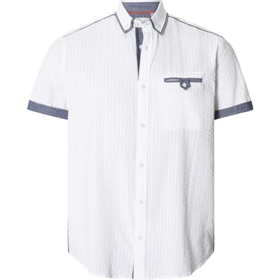 Babista herren Overhemd Met Korte Mouwen - 39/40 - wit - Plus Size