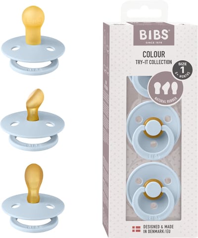 BIBS Try-it collection Fopspeen - 0-6 mnd - 3-pack - Baby Blue