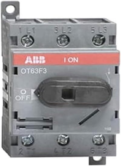 Scheidingsschakelaar 3-polig - Stroomonderbreker - Elektrische installatie - 63 Ampère - 9.5 x 8 x 6 cm - Grijs