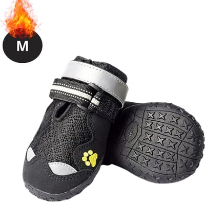 Nivard Hondenschoenen Pootbeschermer - Hondenschoenen - 4 Stuks - Hondenschoentjes - Pootbescherming Hond - Waterbestendig - Antislip - Zwart - M