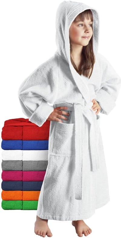Dailygoody - Kinderbadjas - Katoenen Badstof - Met Capuchon - Ruime