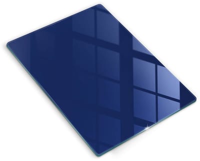 Wallfluent Glazen Snijplanken - Blauw Snijplanken Glas - 40 cm x 52 cm - Donkerblauw Snijplanken van Glas - Hittebestendige Glazen Snijplank - Hygiënische Snijplank van Glas - Antislip Hakplank van Glas