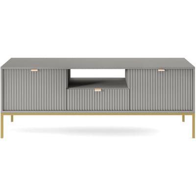 Selsey Vellore - RTV kast 154 cm - grijs met geribbelde fronten en gouden frame