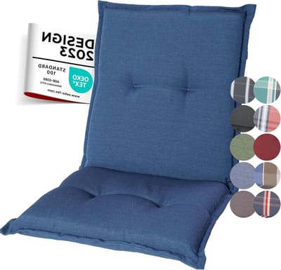 Tuinstoelkussens Lage Rug - Zitkussens Comfort - Buiten Zitten - Extra Dikke Vulling - Set Van 5 - Blauw