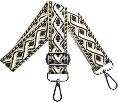 Verstelbare Schouderband voor Handtassen, Breed 3.8 cm, met Zilveren Karabijnhaak, Army Green, Draagband voor Diverse Tassen