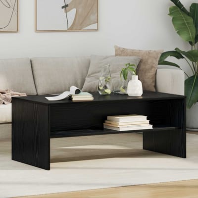 vidaXL - Salontafel - Zwart - Eiken - 100 - x - 50 - x - 40 - cm - Bewerkt - hout