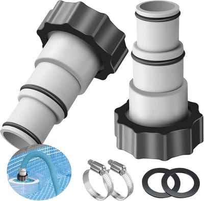 Zwembadslangadapter - Pomp aansluiting - Zwembad onderhoud - Robuuste constructie - 2 stuks - A