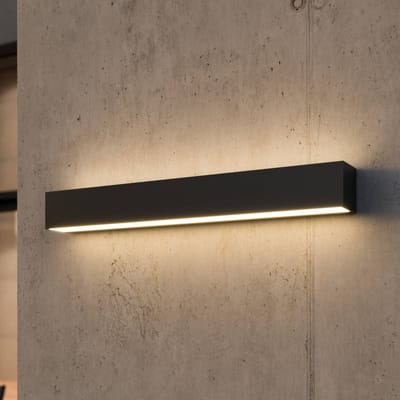 Lucande LED wandlamp Lengo, 50 cm antraciet, up/down 3000 K