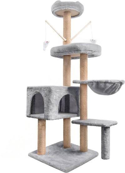 DailySupplies® Krabpaal voor Grote Katten - Krabton - Kattenhuis - Lichtgrijs