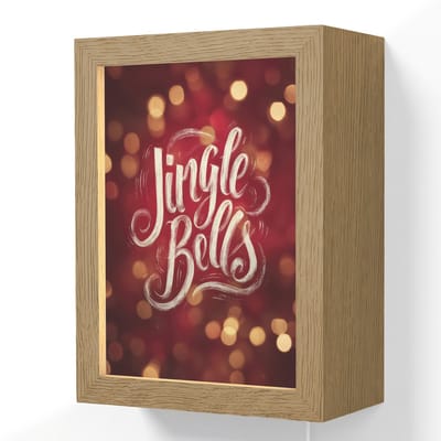 Wandlamp 15x20 cm - Oplaadbaar - Jingle - Bells - Kerst - Rood - Wandlampen binnen woonkamer - Slaapkamer lamp met kabel - Decoratieve nachtlamp - Vloerlamp snoer
