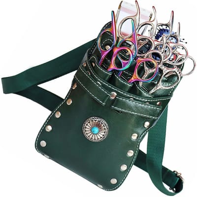 Kapperschaar Tas Hairstylist Taille Tas 7 Sleuven Afneembare Schaardrager Tas PU Leer Gereedschapstas voor Schaartje Haar