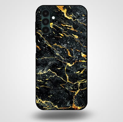 Smartphonica Telefoonhoesje voor Samsung Galaxy A13 5G met marmer opdruk - TPU backcover case marble design - Goud Zwart geschikt voor Samsung Galaxy A13 5G
