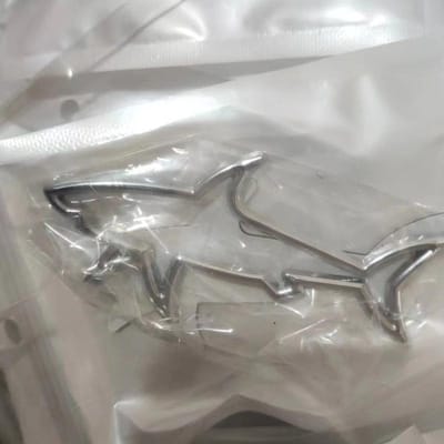 Metalen Holle Haai Sticker Auto Bladbord Haaienkieuwen Gemodificeerde Decoratie Auto Sticker Zijlabel Decoratie Gepersonaliseerde Auto Sticker zilver