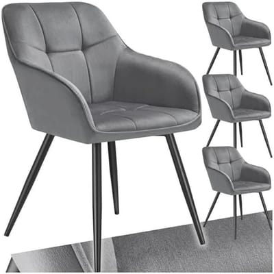 Gestoffeerde Eetkamerstoelen - Fluweeloptiek - Gecapitonneerd - Set van Stoelen in Diverse Kleuren