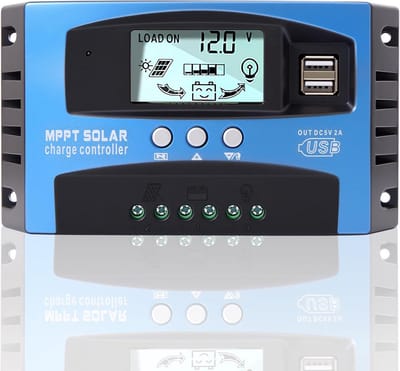 MPPT Laadregelaar voor Zonnepanelen - 100A, 12/24 Volt, Dual USB
