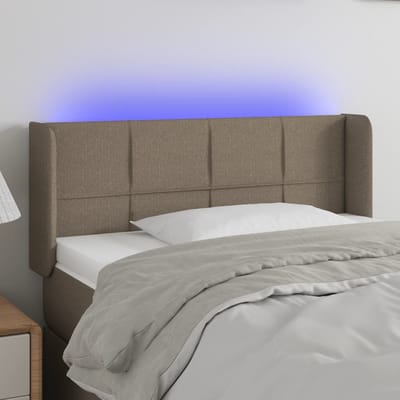vidaXL - Hoofdbord - LED - 93x16x78/88 - cm - stof - taupe
