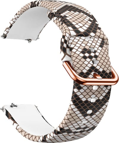 Strap-it Smartwatch bandje 20mm - siliconen bandje snake / slangen print geschikt voor Polar Ignite / Ignite 2 / Ignite 3 / Unite / Pacer - Huawei Watch GT 2 42mm / GT 3 42mm / GT 3 Pro 43mm