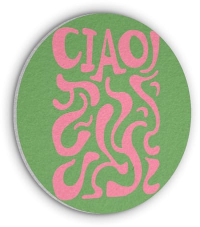 Akoestisch wandpaneel rond 30x30 cm - Vilt schilderij Abstract - Roze - Ciao - Vormen - Ronde akoestische panelen - Geluidsdempende wanddecoratie - Geluidsisolatie wandcirkel - Muurdecoratie geluidspanelen