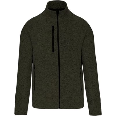 Kariban Heather herenvest met rits K9106 - Dark Khaki Melange - XXL