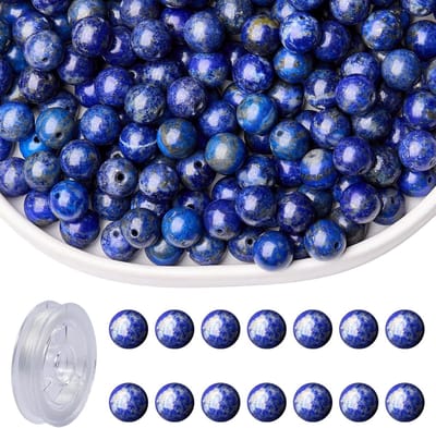 Famanu - Lapis lazuli kralen 8 mm 100 stuks – Natuursteen ronde edelsteen kralen – Voor sieraden maken