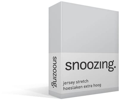 Snoozing Jersey Stretch - Hoeslaken - Extra Hoog - Eenpersoons - 70/80x200/220 cm - Grijs