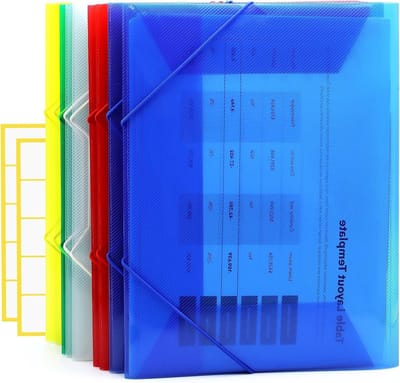 Set van 10 Transparante Hoekbinders A4 - Rubber Pull Folder, Kleurige Verzamelmap met Naamlabels voor School en Zakelijk Gebruik
