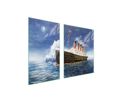 TMK ArtDeko - Snijplank en Beschermplaat - Glas - 100x52 cm - Titanic Design