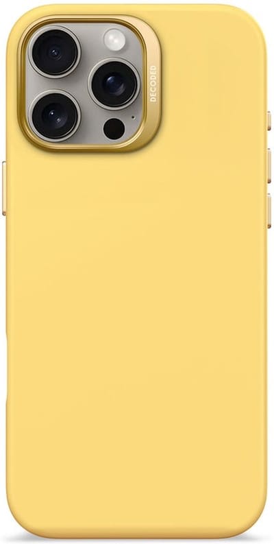 DECODED Siliconen Hoesje Geschikt voor iPhone 16 Pro Max - Premium Soft-Touch Materiaal - Antibacteriële Coating - Geschikt voor MagSafe - Popcorn Geel