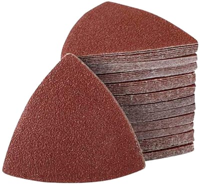 Set van 100 Driehoekige Schuurpapierstukken 80 mm - 5 verschillende korrelgroottes voor Hout, Metaal en Gips - Ideaal voor Droog Schuren en Delta Schuurmachines