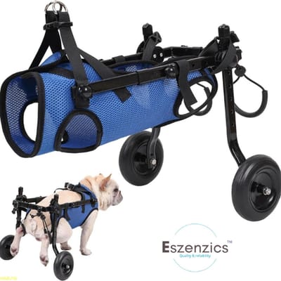 Eszenzics™ Hondenrolstoel - Verstelbaar - Maat M (borstomvang 46-58 cm) - Lichtgewicht <1 kg - Blauw - Duurzaam - Achterpoten - Hond - Huisdier