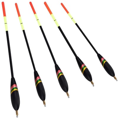 Dailygoods- Visdobberset 5-delig - Flexibele Waggler Drijvers - Perfect voor Forelvissen - Laadvermogen 2,5 g - Sterke Kleuren - Geschikt voor Meer/Rivier/Vijver - Dobbers