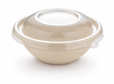 Sabert suikerriet buddha magnetron bowl - 375 ml met deksel - 75 stuks