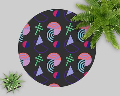 Coloray Vloerbeschermer - Modern design Stoel Mat - 100x100 cm - Veelkleurig Bureaustoelmat - Vloerbeschermer Vinyl - PVC Vloerbeschermer - Ronde Mat - Geometrische patronen Thema