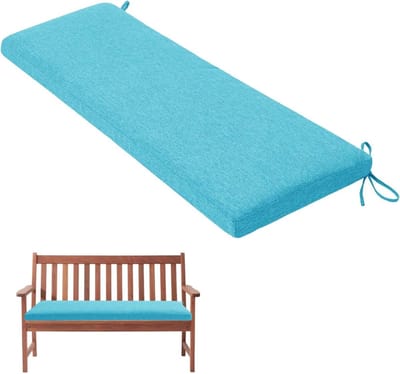 Bankkussen Buiten - Zitkussen Terras - Comfortabel Zitten - Antislip Ontwerp - 200 x 45 cm - Lichtblauw