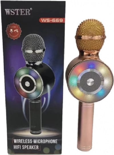 Wireless Microfoon/Bluetooth verbinding microfoon/HIFI Speaker Handheld KTV WS-669 kleur Roze
