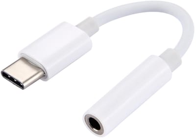 USB-C (type-c) Male naar 3.5MM jack AUX Female - koptelefoon headset adapter kabel met draad - geschikt voor o.a. telefoon en laptop - wit