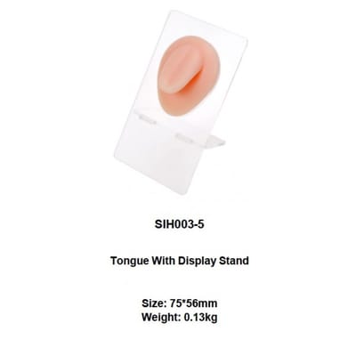 3D-Tong voor Sieradendisplay - Piercing-oefentool met Acrylstandaard - Siliconen Tong model voor Tong-piercingpraktijk - Tong-display Rekwisieten - Multifunctioneel - Realistisch Model